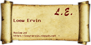 Loew Ervin névjegykártya